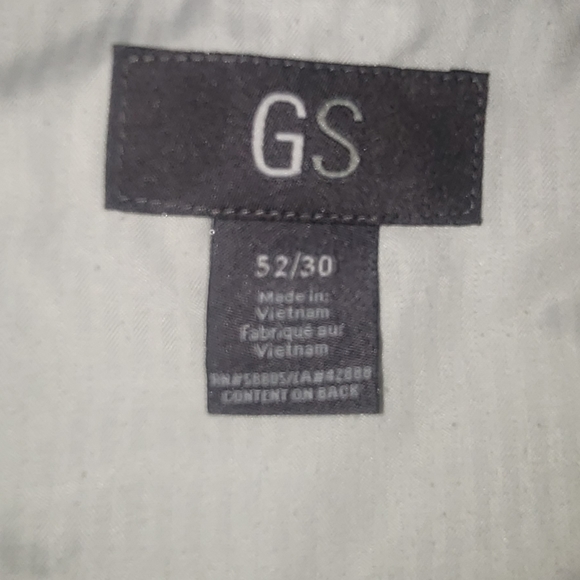 GS gray 52/30 pleated and cuffed dress slacks with reinforced suspender buttons - Picture 4 of 9